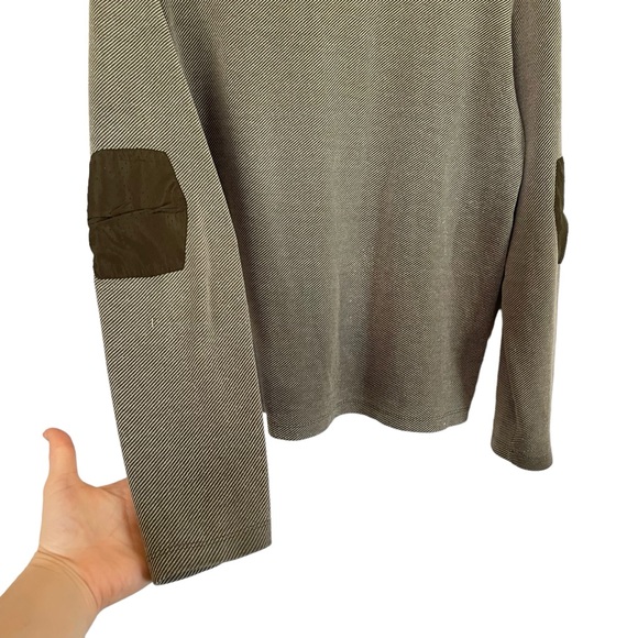 Comstock & Co 1/4 Zip Pullover Mock Neck Green White Sz Large - Picture 3 of 12